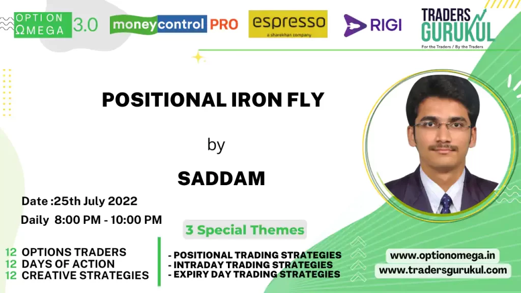 Moneycontrol PRO, Espresso & Rigi present Option Omega 3.0 on July 25 at 8 PM with Saddam on 'Positional Iron Fly'